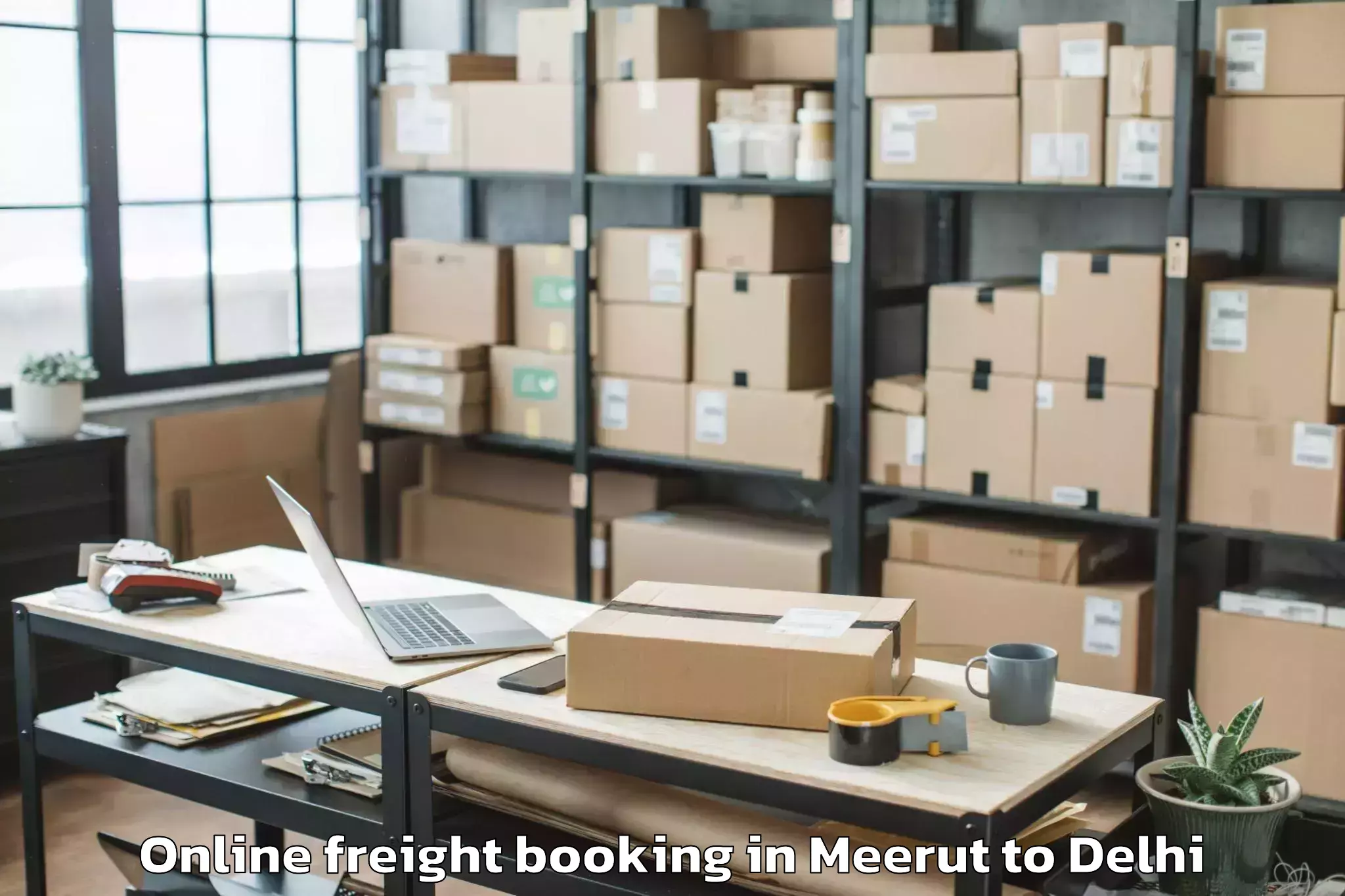 Easy Meerut to Karol Bagh Online Freight Booking Booking